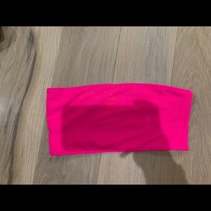Frankies bikinis hot pink bandeau bikini top